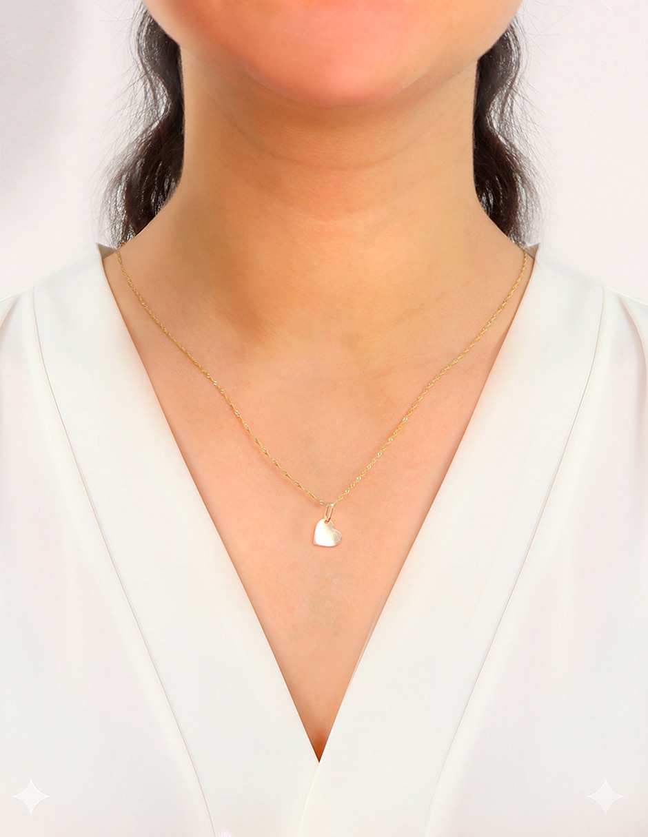 Dije de corazón de oro amarillo 14 K 4