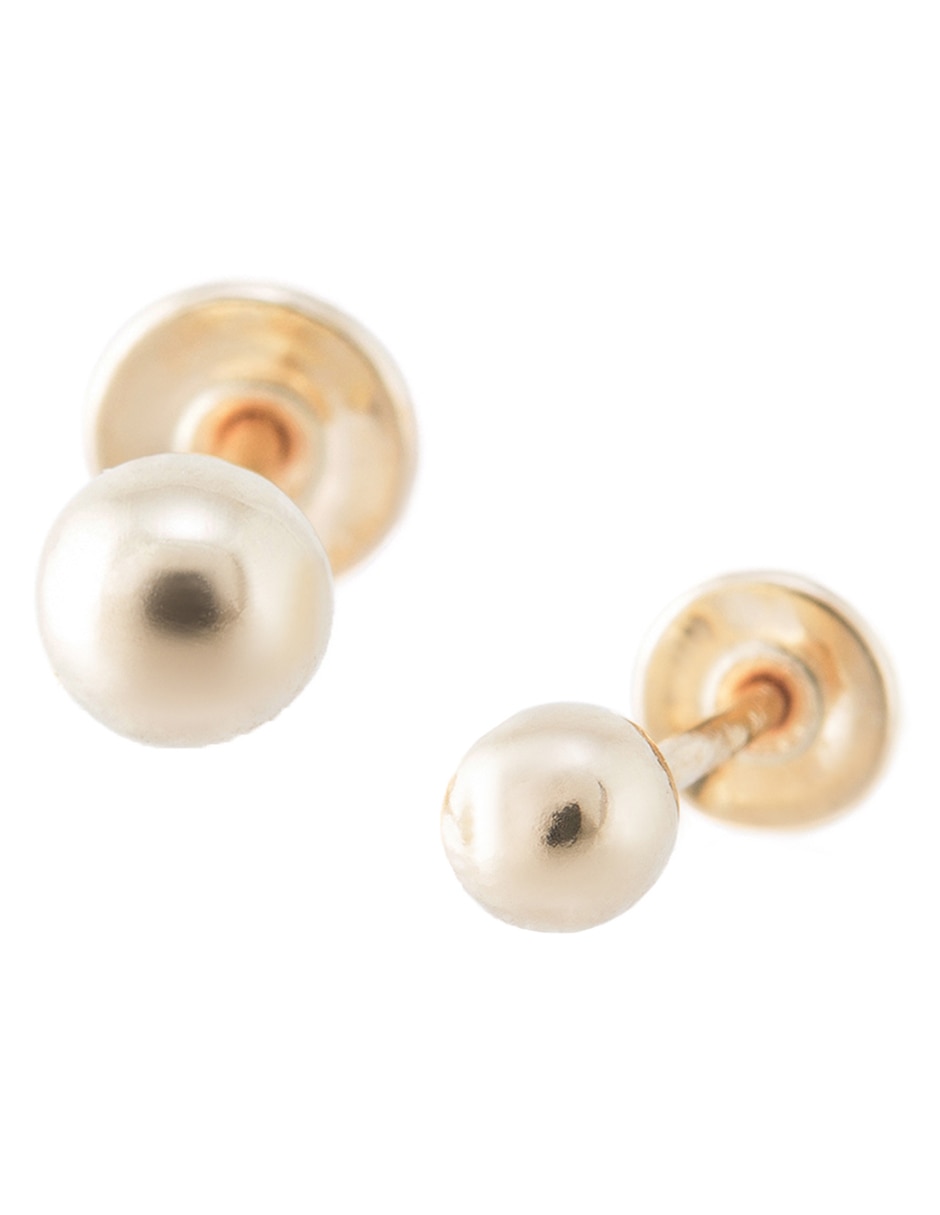 Broqueles de oro 14 K con acabado brillante