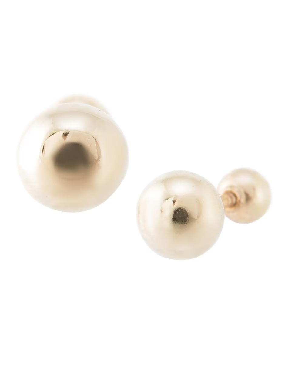 Broqueles de oro 14 K con acabado brillante