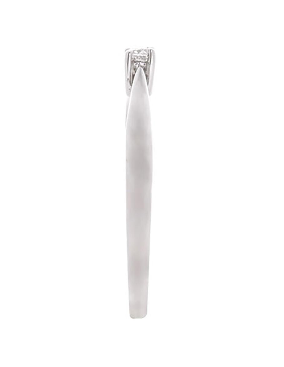Anillo de compromiso de oro blanco 14 k diamante 5