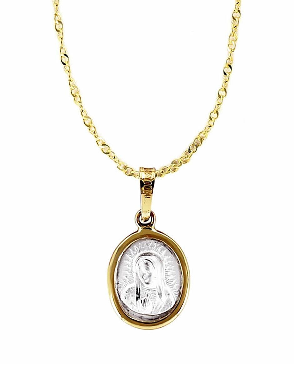 Colgante y dije ovalada de oro 14 K 2