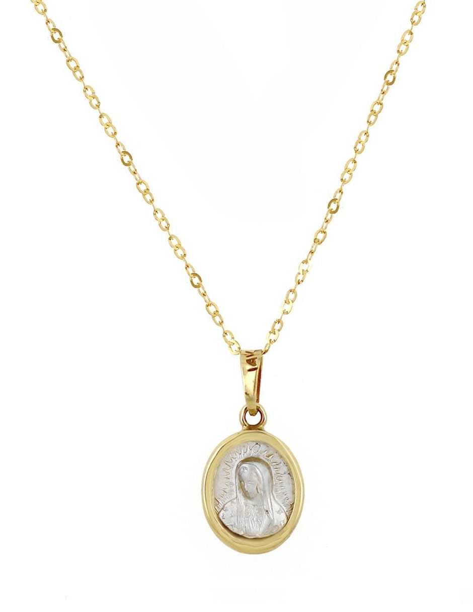 Colgante y dije ovalada de oro 14 K 6