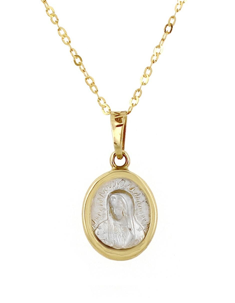 Colgante y dije ovalada de oro 14 K 7