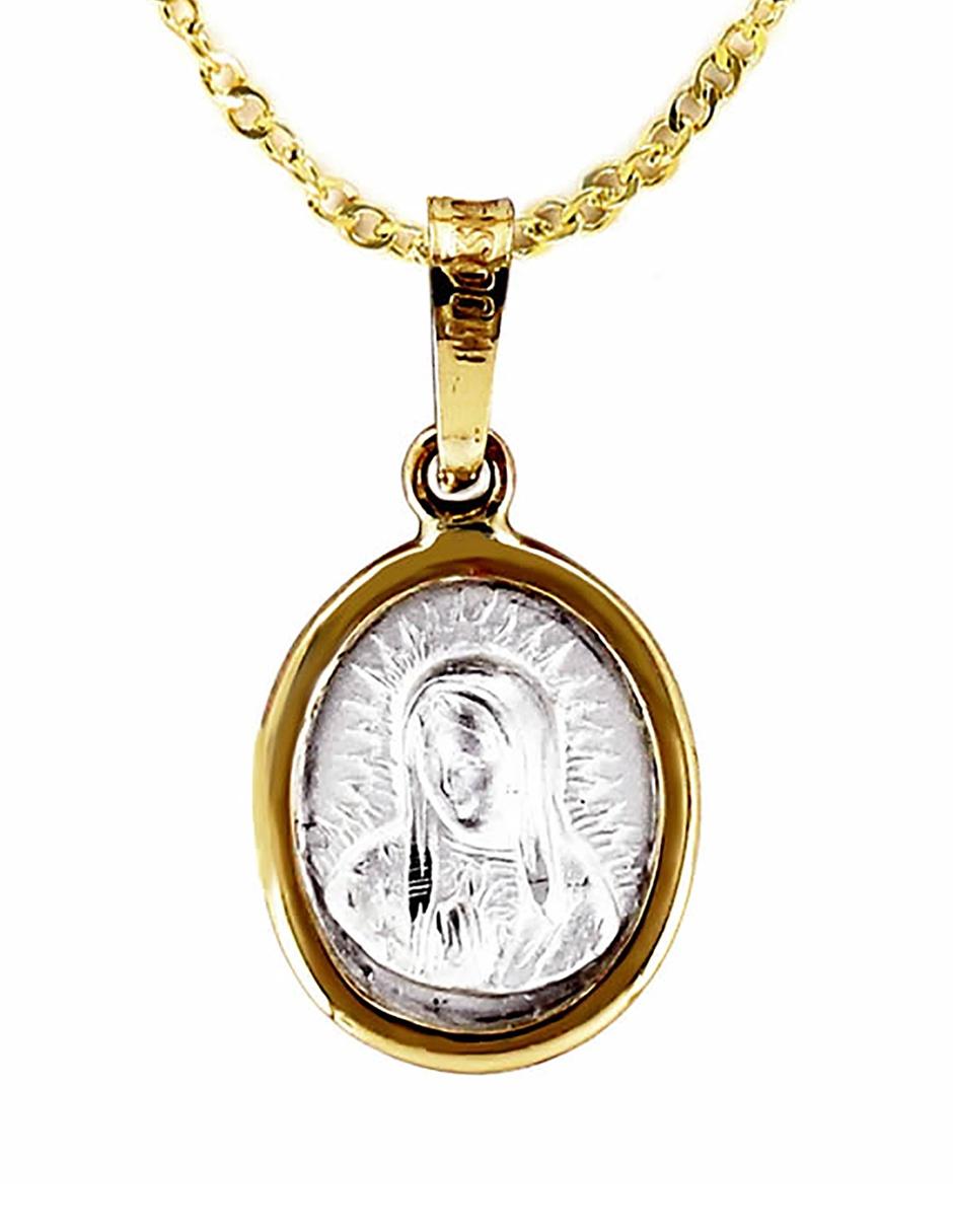 Colgante y dije ovalada de oro 14 K 8