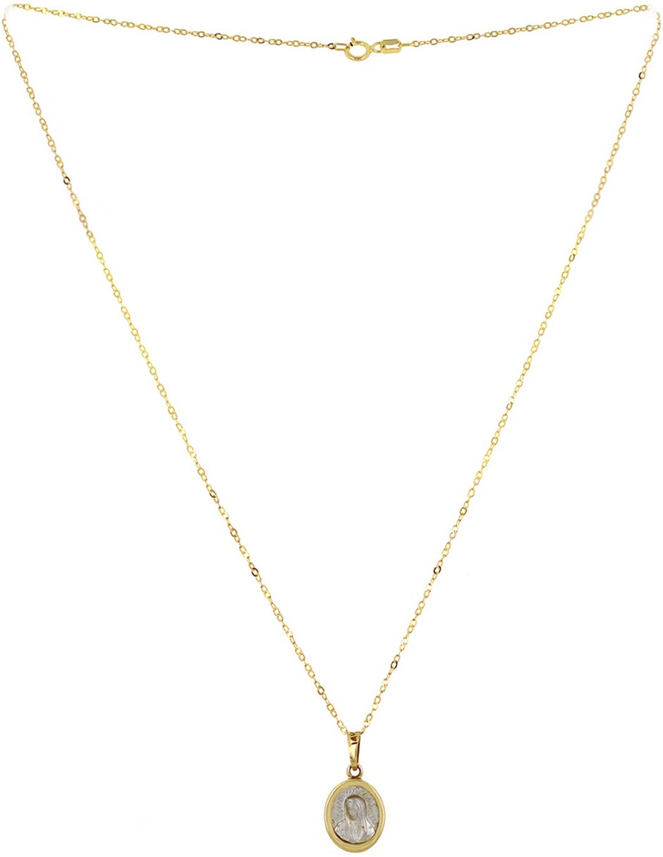 Colgante y dije ovalada de oro 14 K 9