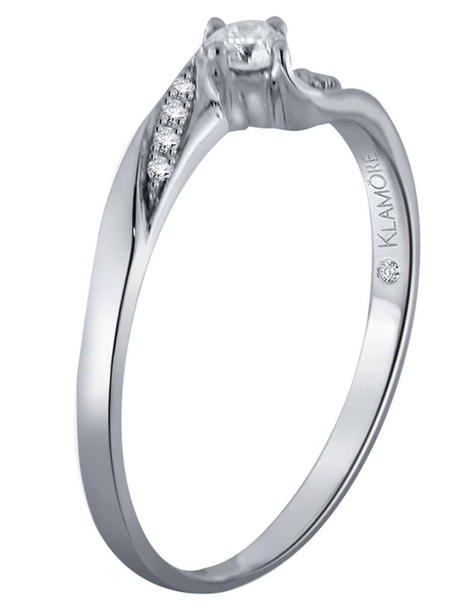 Solitario de oro blanco 14 k Elda diamante 3