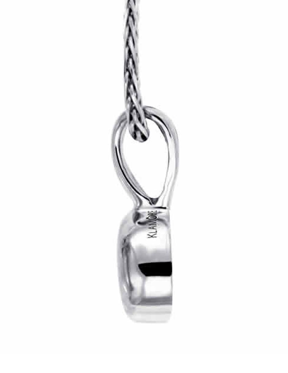 Dije circular de oro blanco 14 K diamante 2