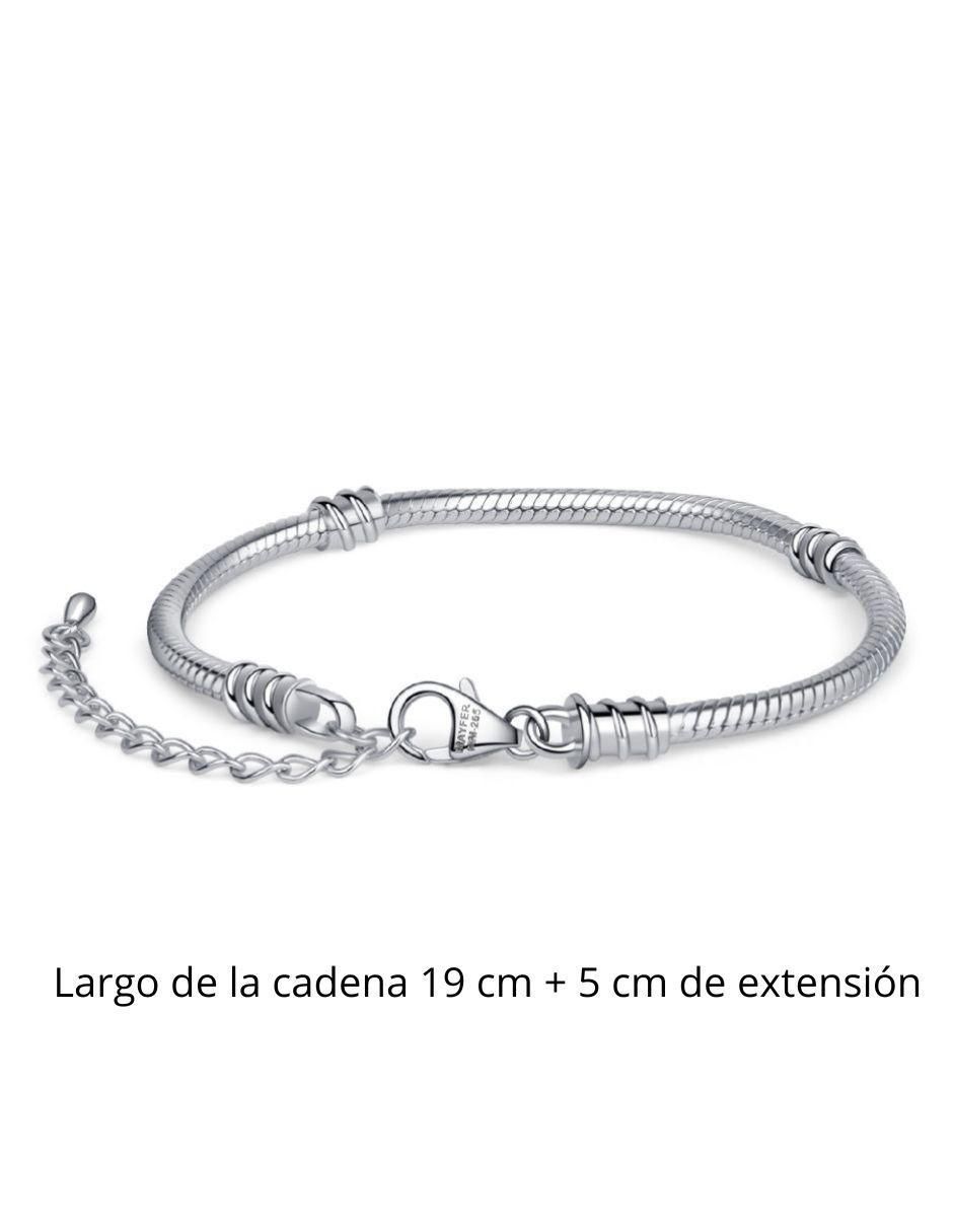 Pulsera Mundial de plata con acabado pulido 5
