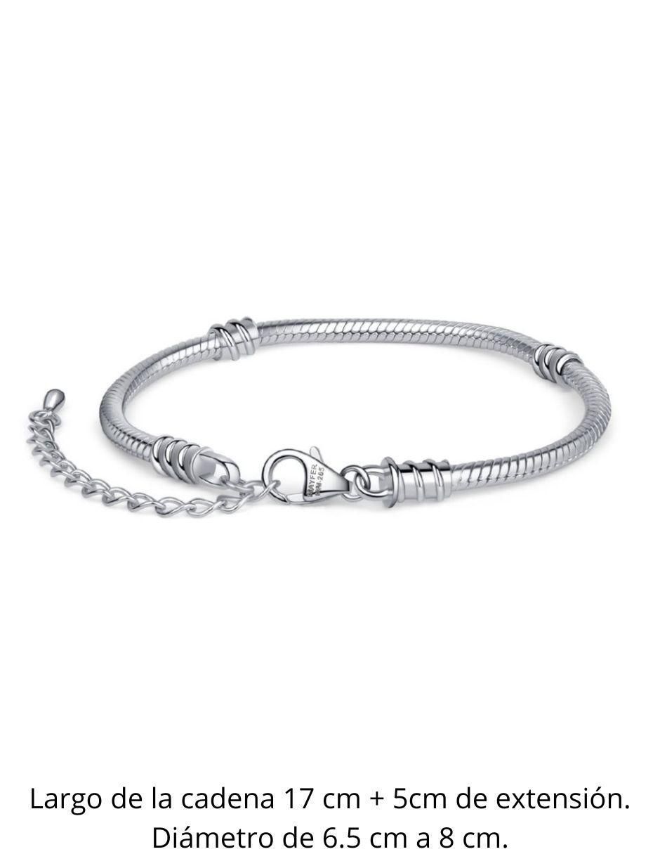 Pulsera Mundial de plata con acabado pulido 6