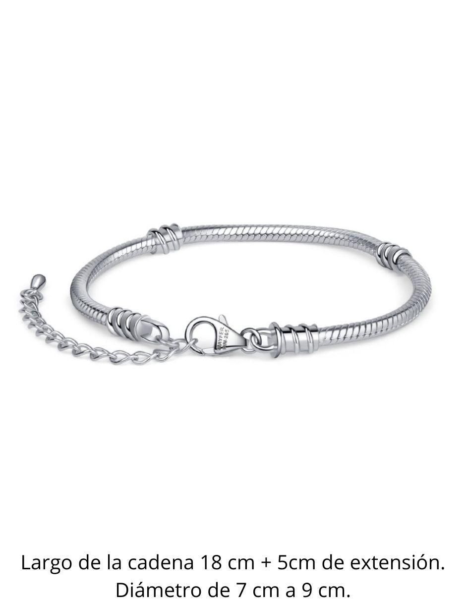 Pulsera Mundial de plata con acabado pulido 7