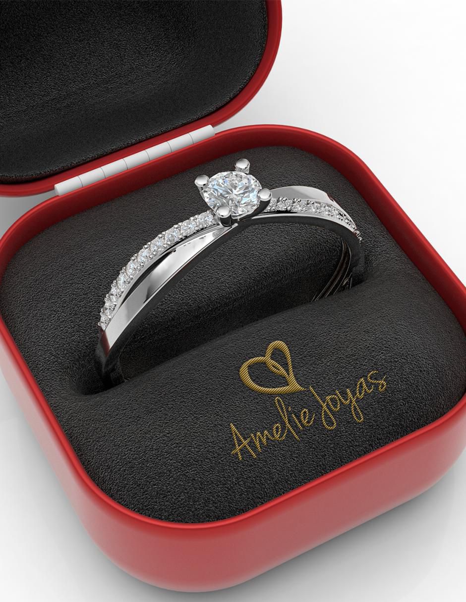Anillo de compromiso de oro 14 k 4