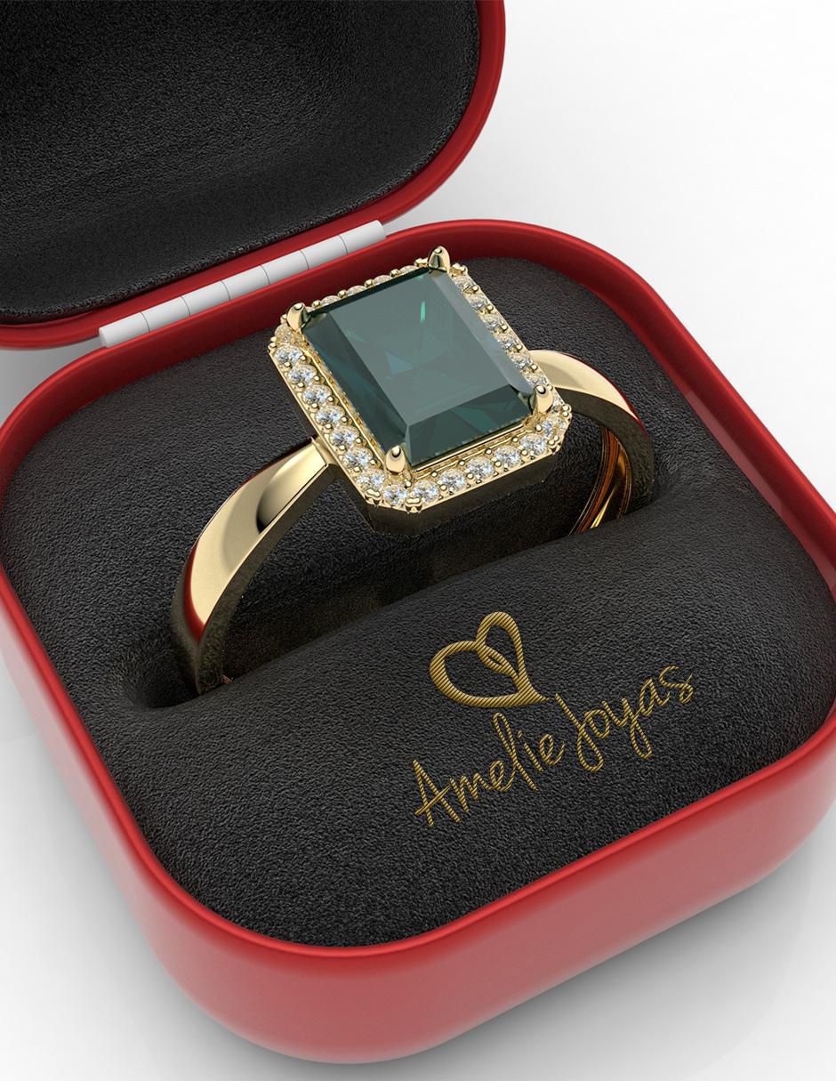 Anillo de compromiso de oro 14 k 4