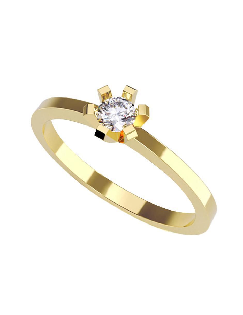 Anillo de compromiso de oro 10 k zirconia cúbica 1