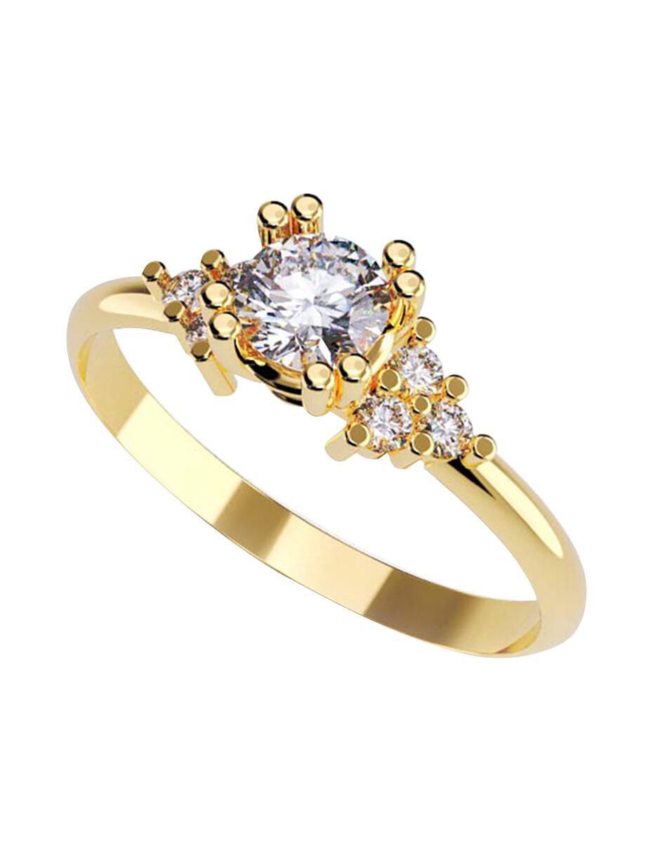 Anillo de compromiso de oro 10 k zirconia cúbica 1