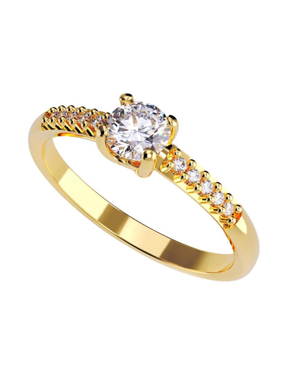 Anillo de compromiso de oro 10 k zirconia cúbica 1