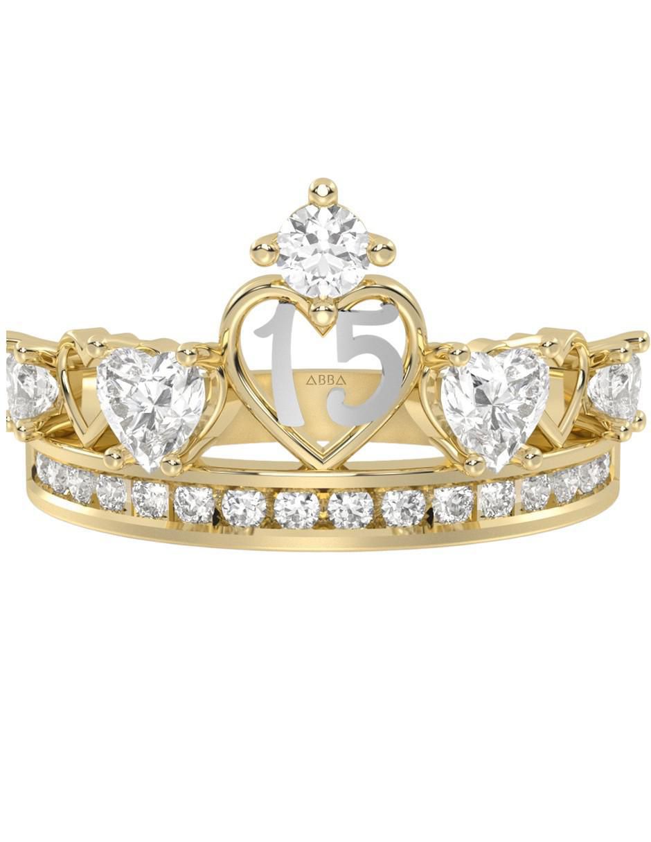 Anillo de corona 14 k de oro zirconia brillante Anillo de corona 14 k de oro zirconia brillante