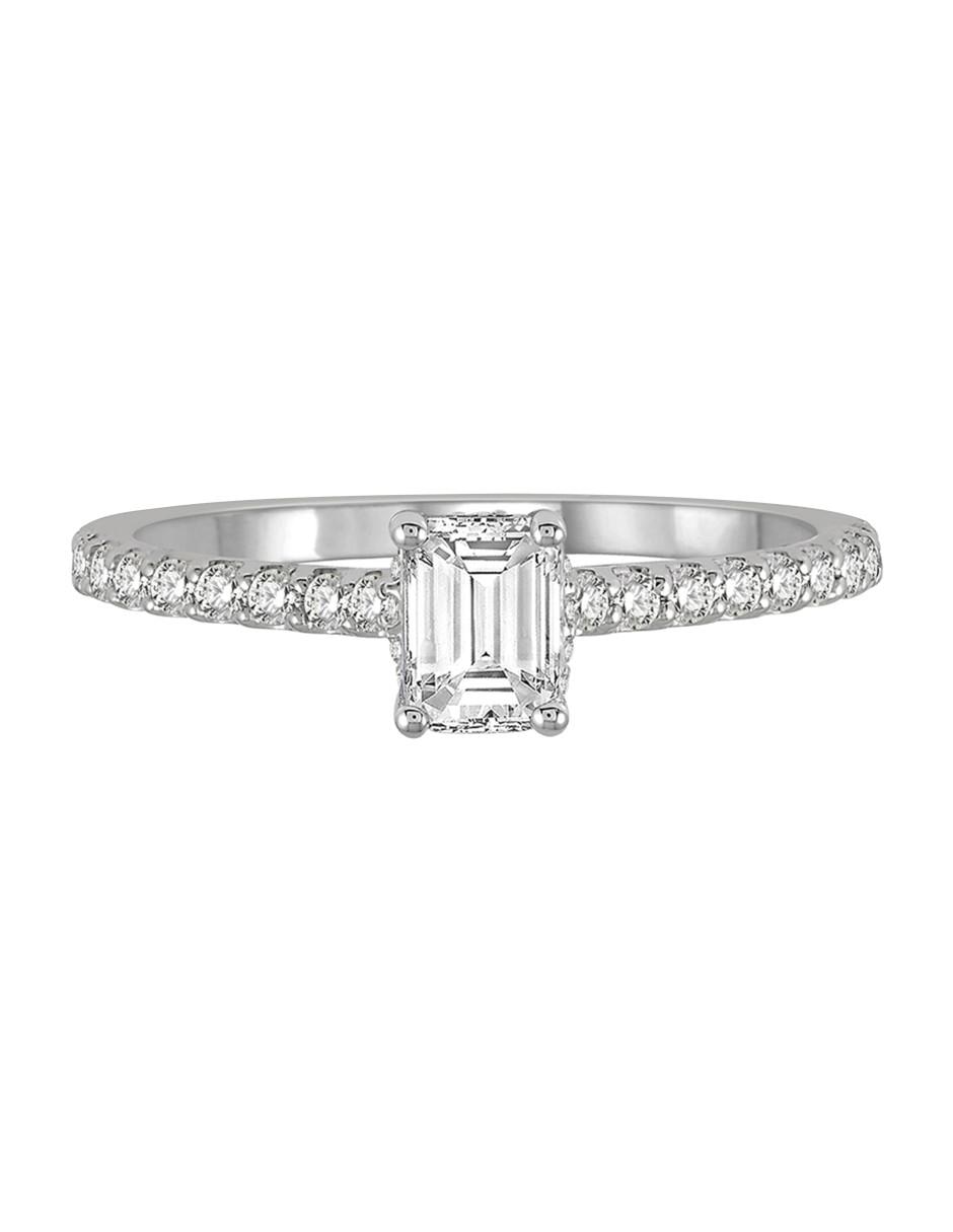 Solitario de oro blanco 14 k diamante 1