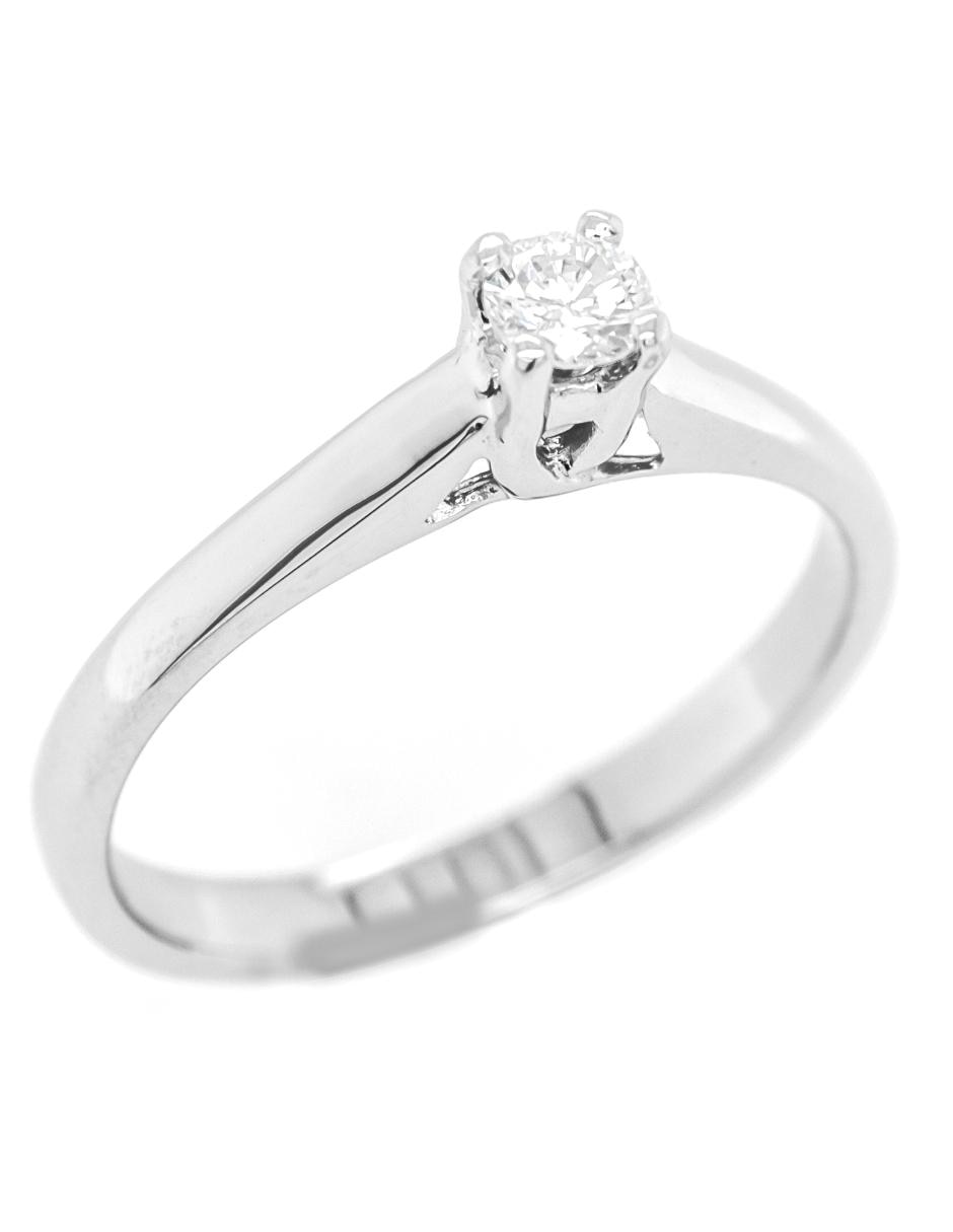 Solitario de oro blanco 14 k diamante 1
