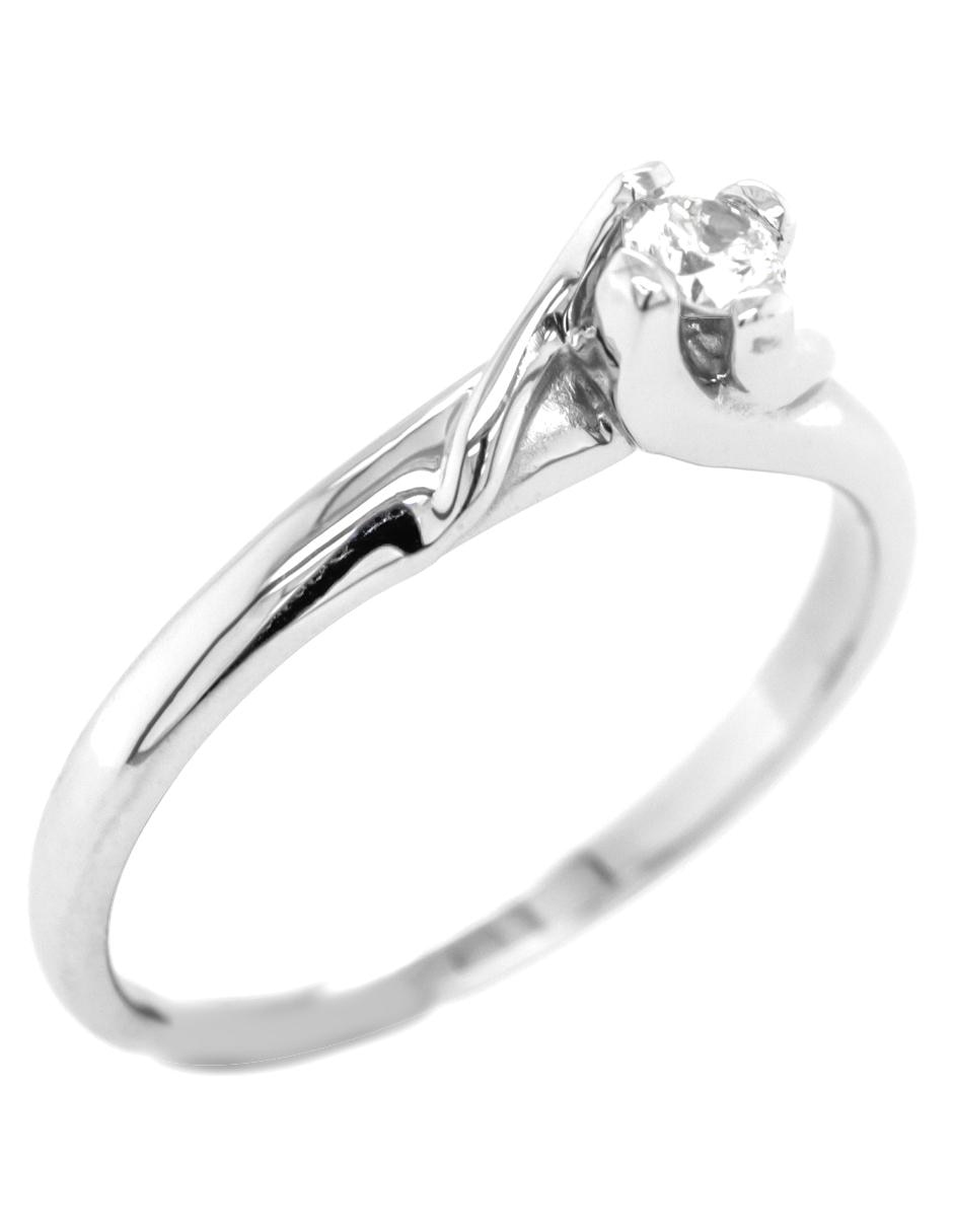 Solitario de oro blanco 14 k diamante 1