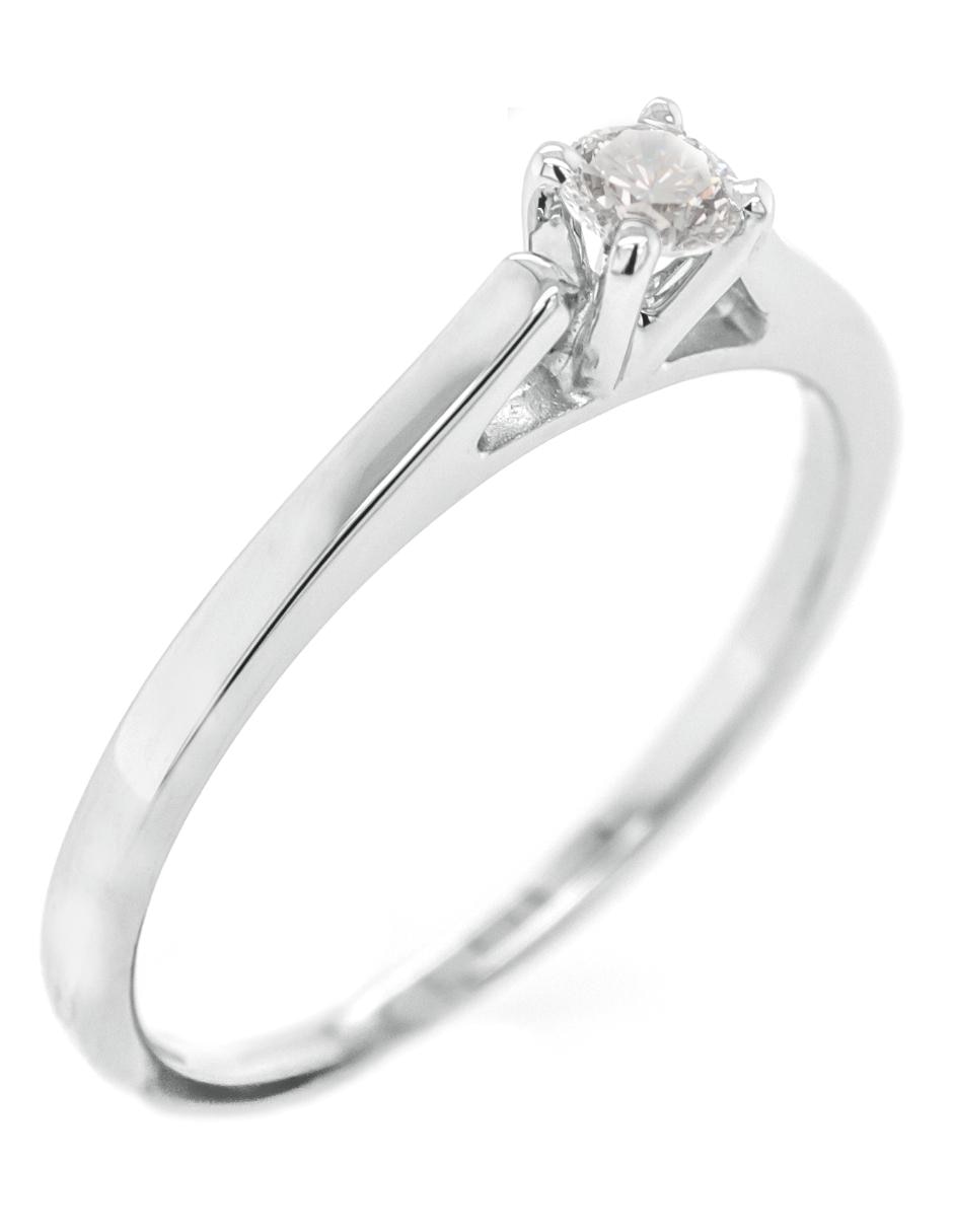 Solitario de oro blanco 14 k diamante 1
