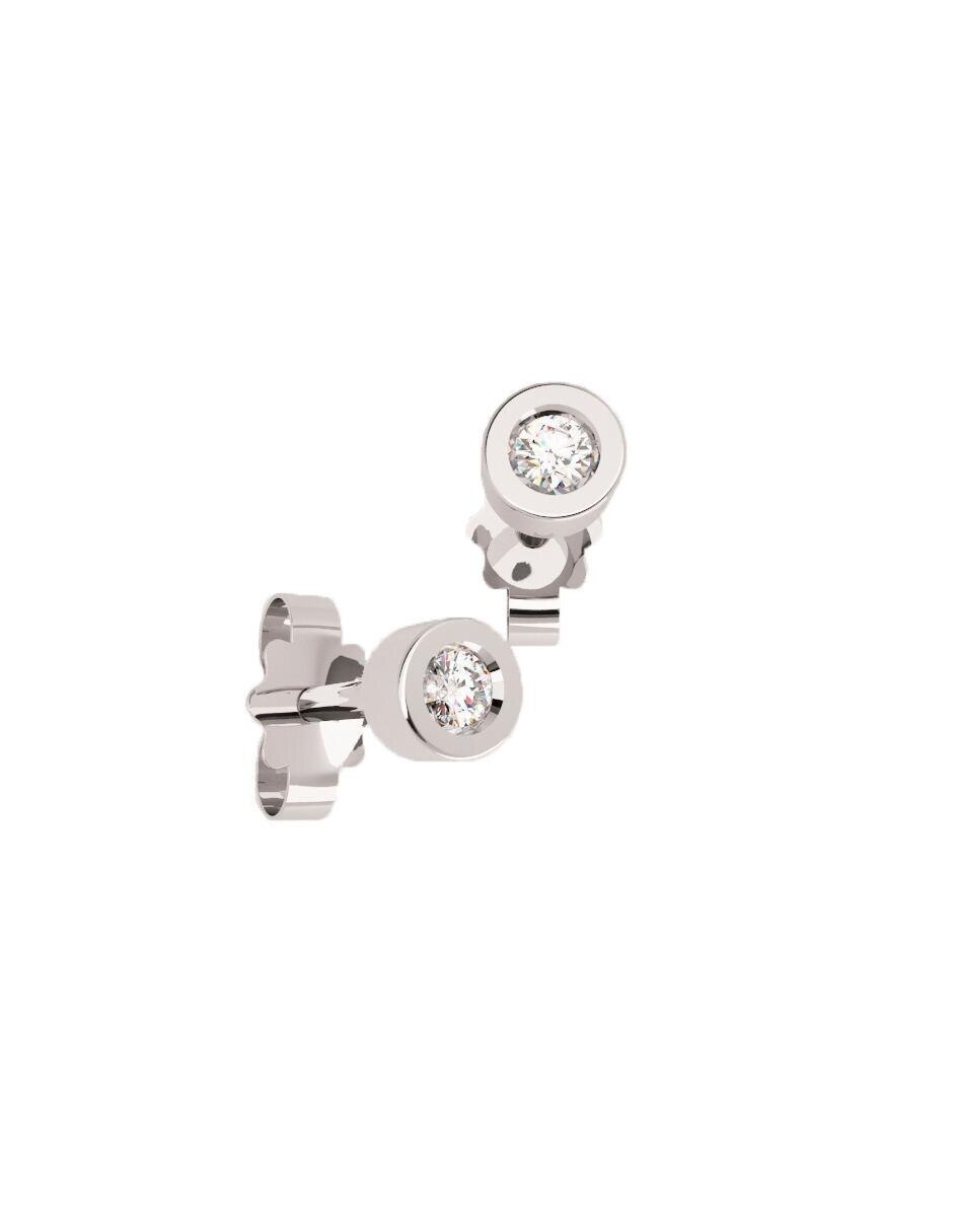 Broqueles de oro blanco con acabado brillante diamante 1
