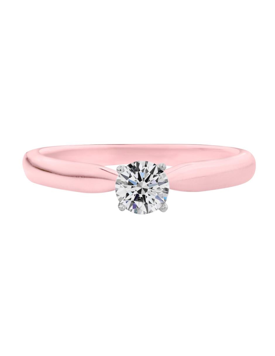 Anillo de compromiso de oro diamante central de 0.5 ct Color- G Claridad- SI1 1