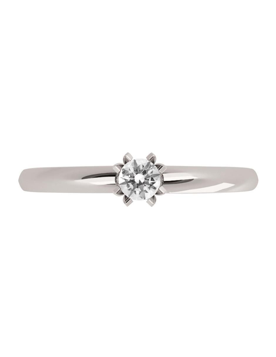 Anillo de compromiso de oro blanco 14 k diamante 1