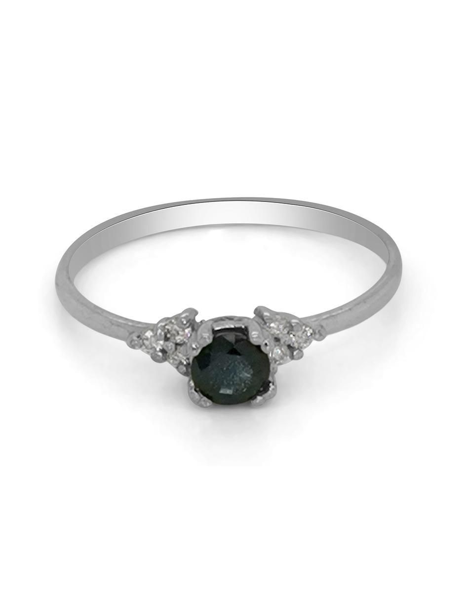 Anillo de compromiso de oro blanco 14 k diamante 1